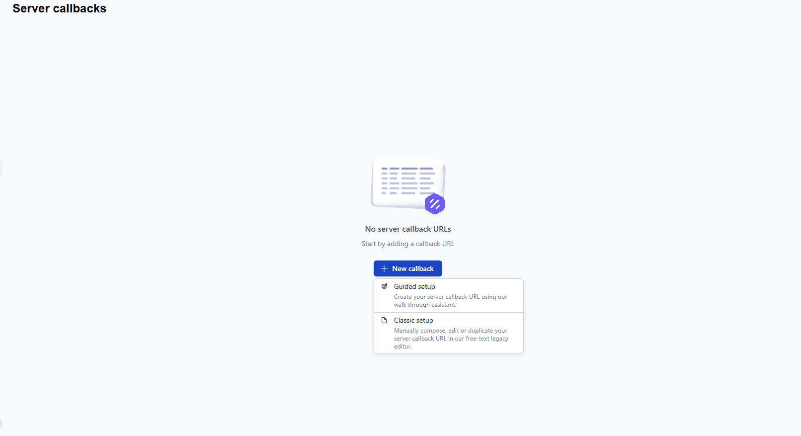 Adjust — New Callback classic setup