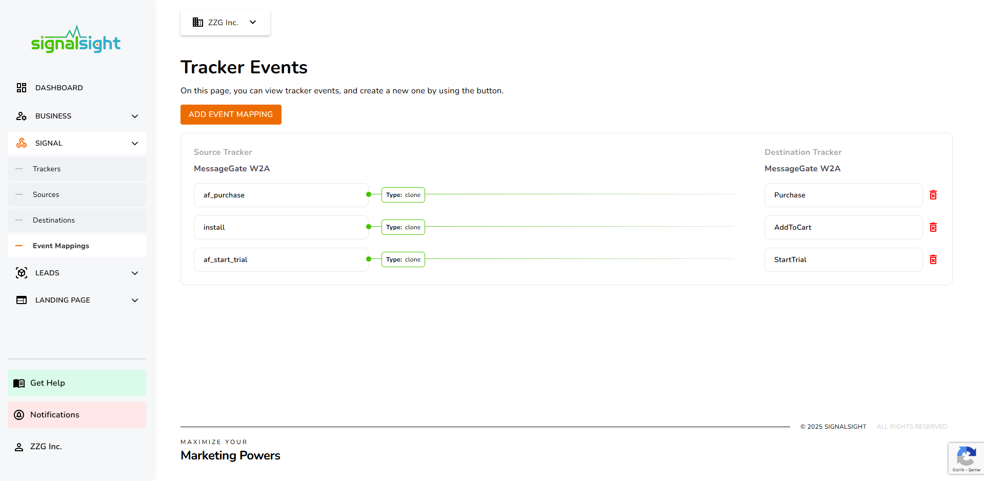AppsFlyer event mapping — final structure