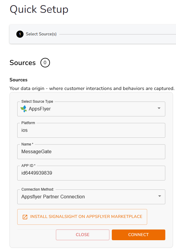 AppsFlyer source saved in SignalSight