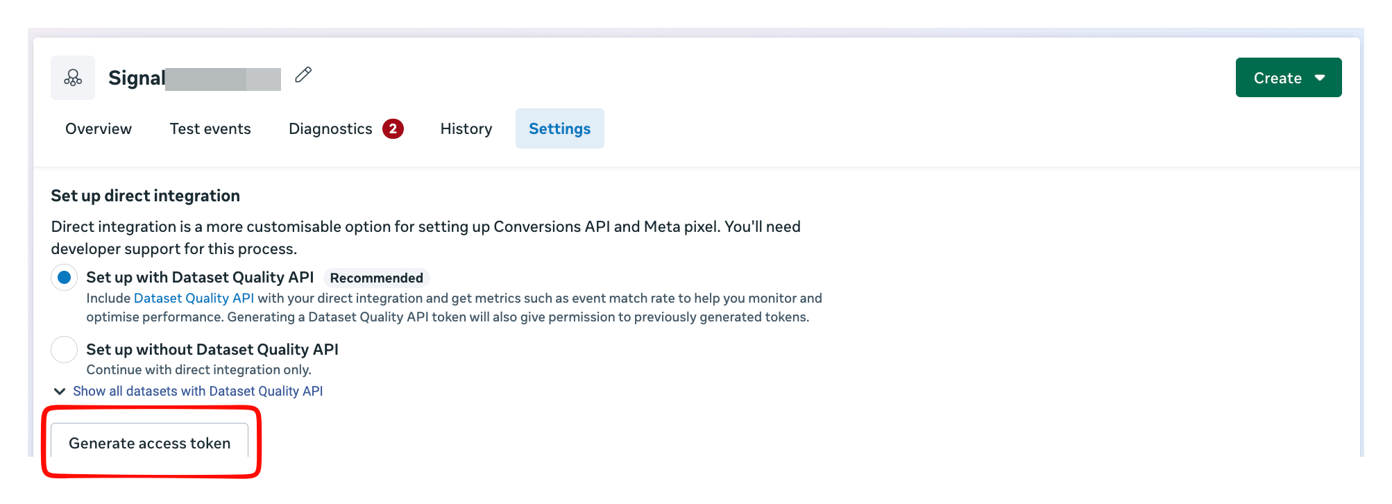 Meta Conversions API — generate access token