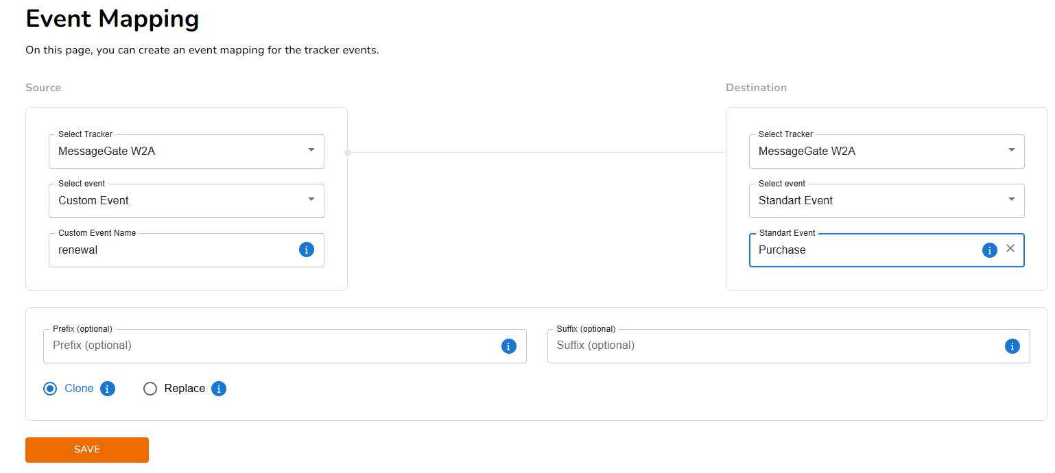 Event mapping example — step 1