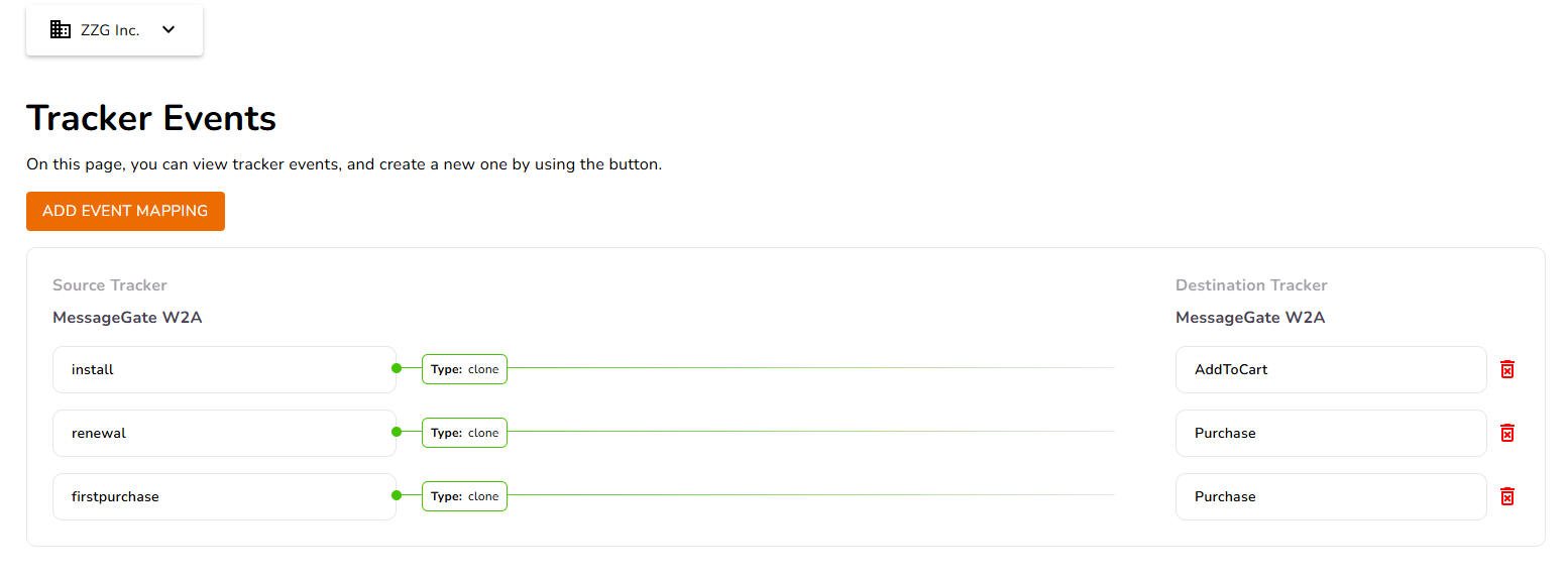 Event mapping example — step 2