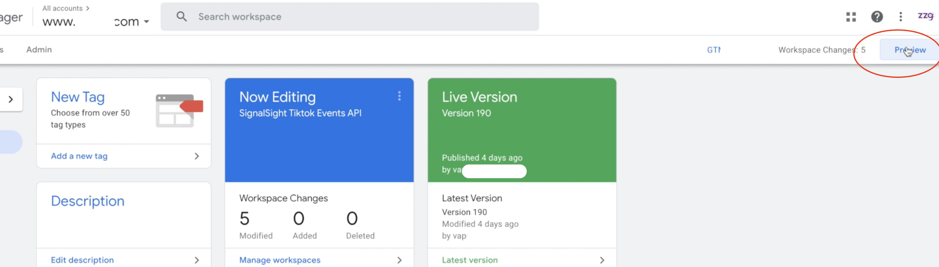 Google Tag Manager preview mode