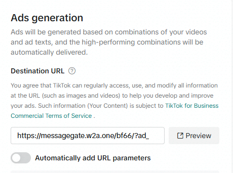 TikTok Web2App campaign — step 4