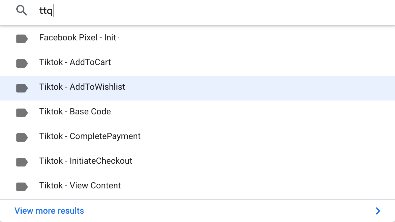 Google Tag Manager — TikTok tags